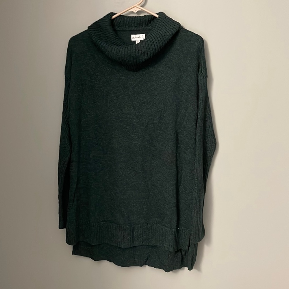Wonderly Size Medium. Green long sleeve sweater